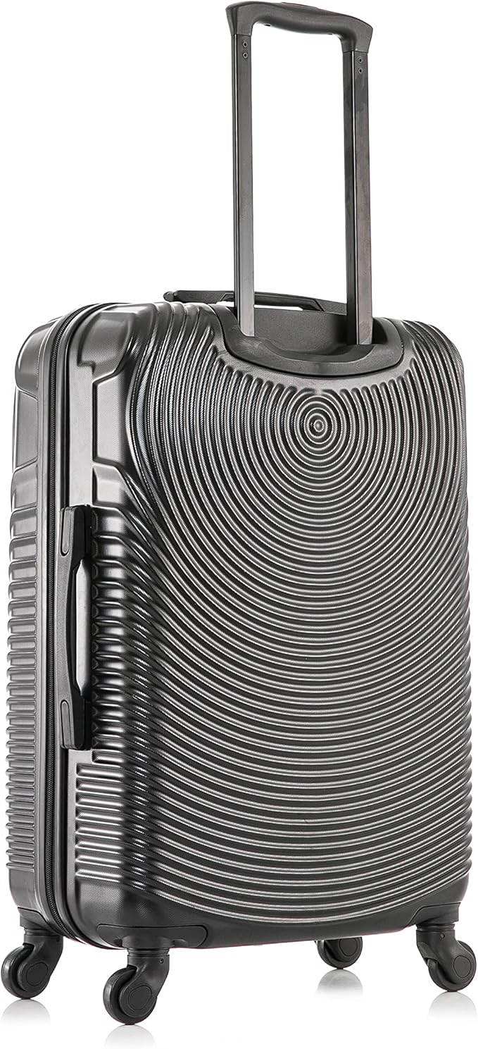 DUKAP INCEPTION Luggage with Spinner Wheels | Durable Lightweight Hardside Suitcase, Travel Bag with Handle and Trolley, 24-Inch Medium Checked Luggage | Black