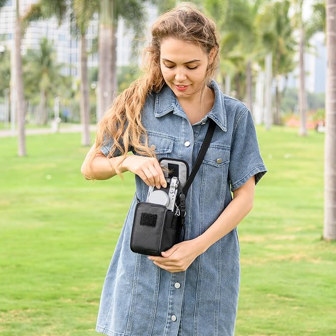 KIWIFOTOS Travel Camera Bag with Strap Camera Carrying Case for Fuji X-E5 X100VI X100V X100F GFX100RF Sony RX1R III A6700 A6600 A6100 CANON G1X Mark III Compact Camera
