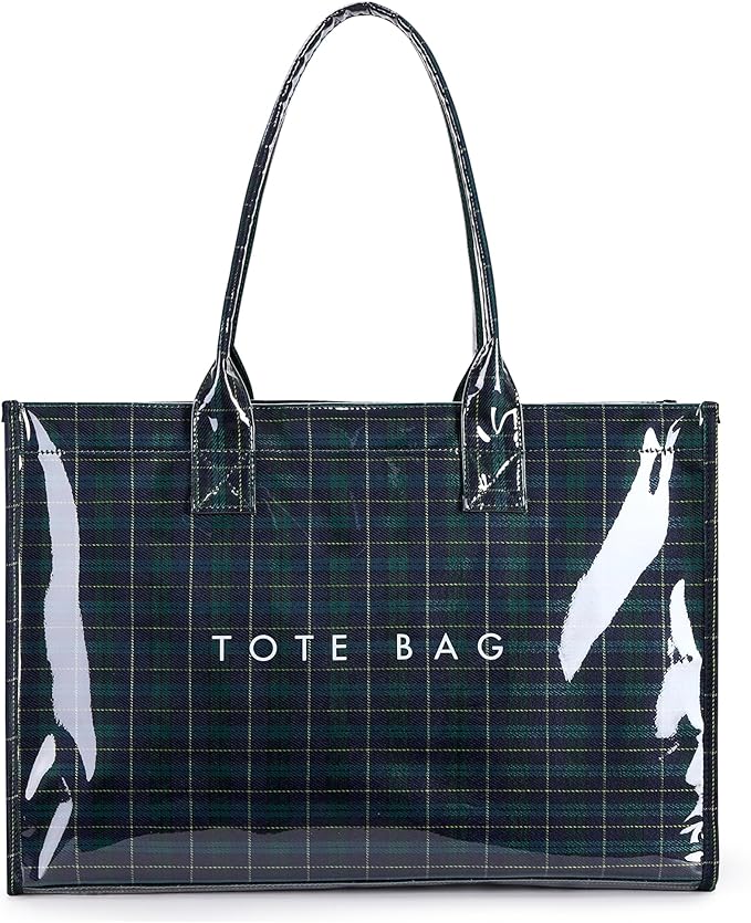 KALIDI PVC Tote Bag Women’s Kraft Paper Work Handbags Purses with Top Handle