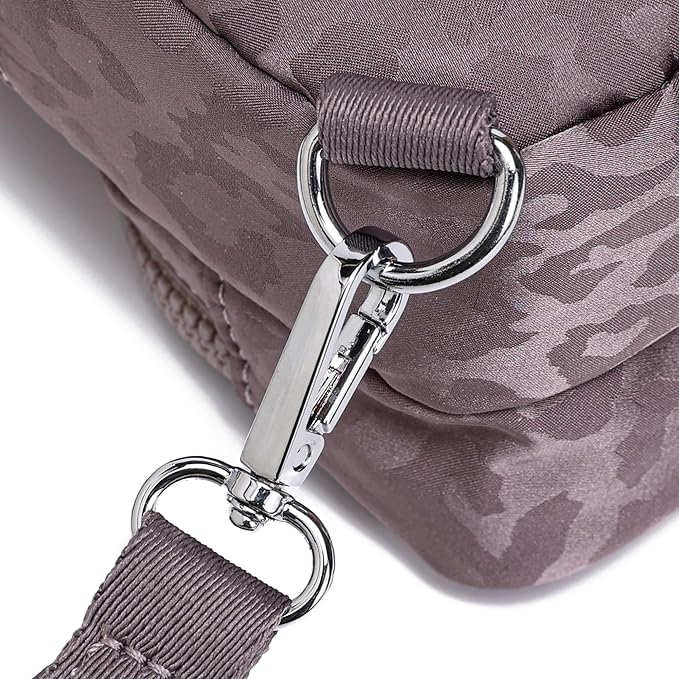 NEICOA Anti Theft Crossbody Bags for Women Small Nylon RFID Sling Bag Lightweight Travel Purse for Daily Casual Use(Gray Leopard)