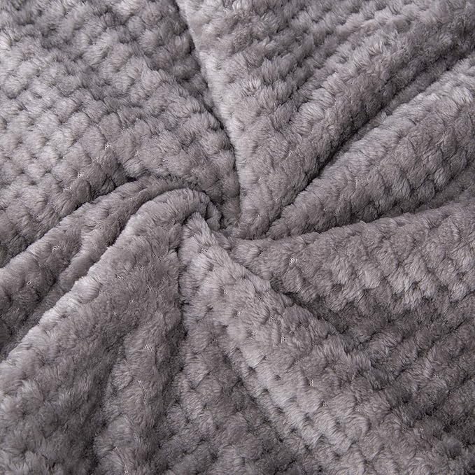 Fuzzy Sherpa Reversible Blanket for Baby, Soft Warm Cozy Coral Fleece Toddler, Infant or Newborn Reversible Blanket for Crib, Stroller, Travel, 40”×60”, Flint Gray