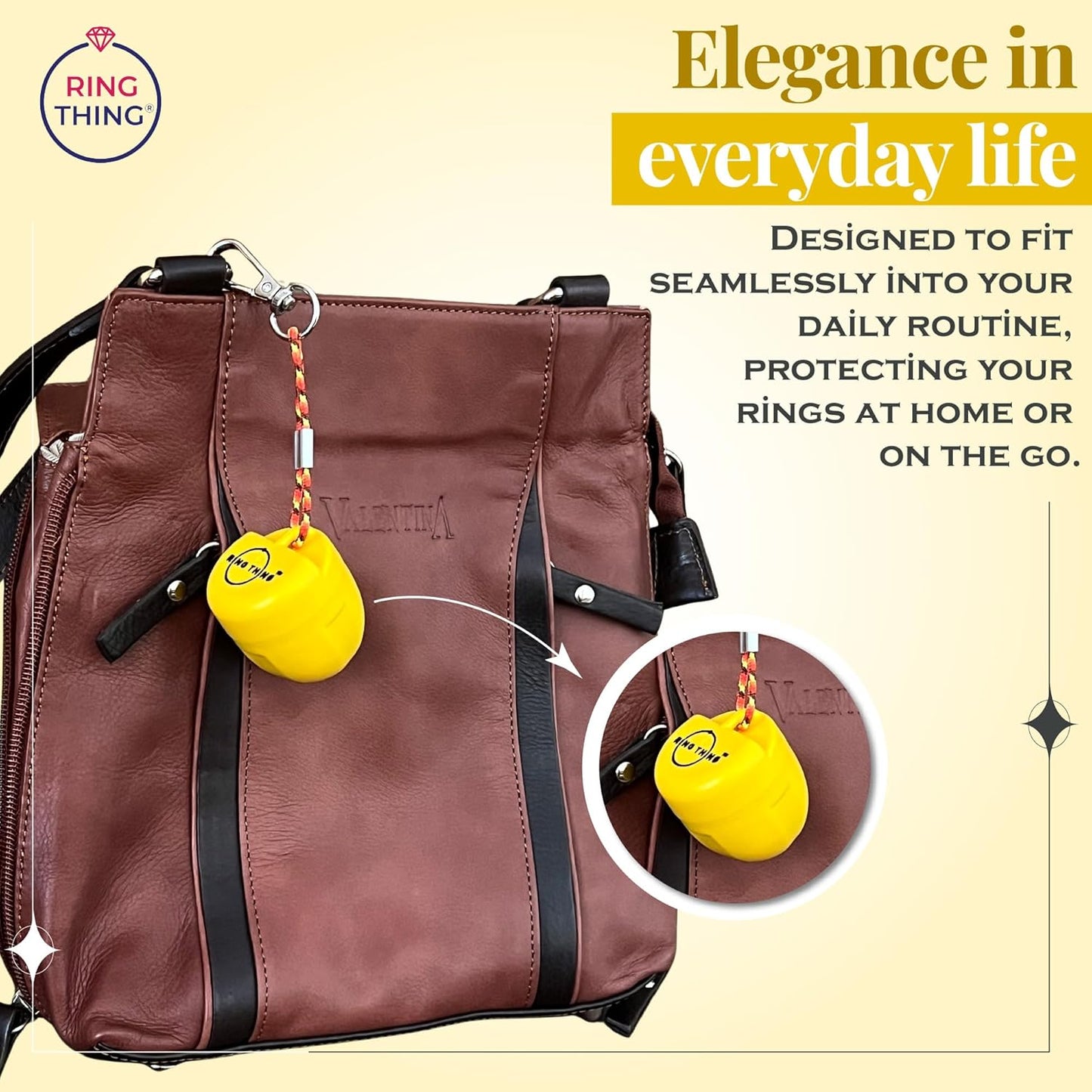 RING THING - Ring Holder Keychain, Jewelry Organizer and Storage, Portable Waterproof Ring Holder, Pill Box Keychain Container, Gym Accessory, and Travel Ring Case (Daisy Yellow)