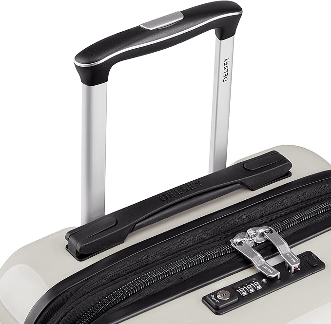 DELSEY PARIS Cruise 3.0 Hardside Expandable Luggage with Spinner Wheels, Glossy Ivory, Carry on 20 Inch