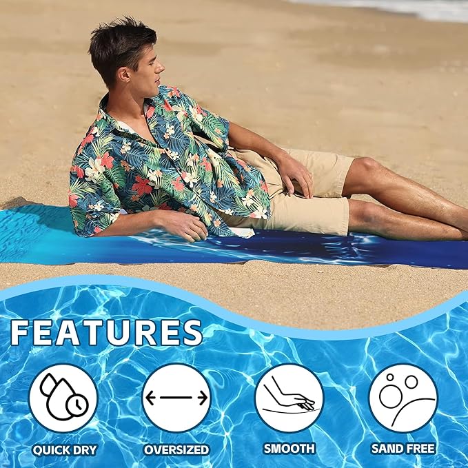 Shark Beach Towel,Shark Opens Mouth in Deep Sea Lightweight Compact Sand Free Quick Dry Oversized Pool Swimming Towels for Girls Women Adults,29.5"×59"