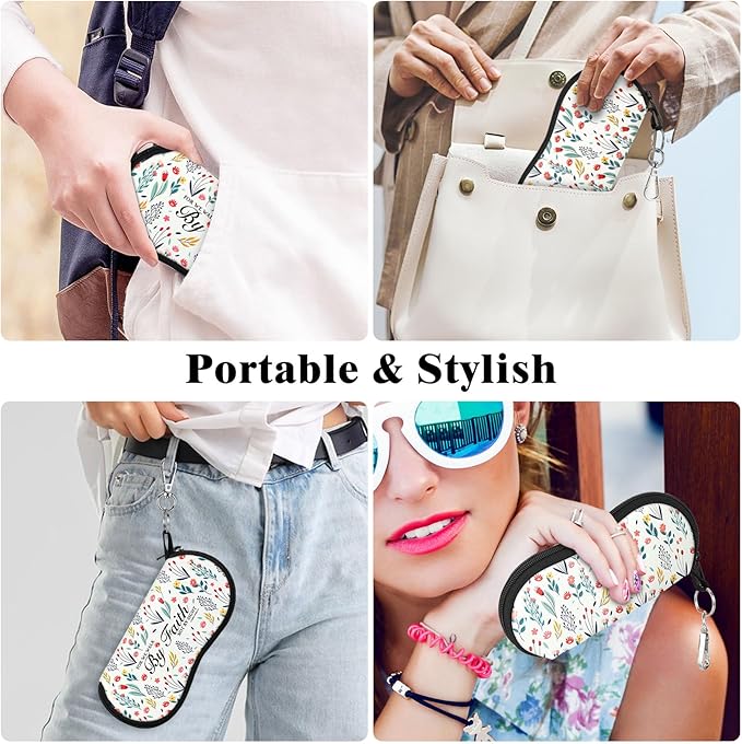 MoKo Sunglasses Soft Case Ultra Light Neoprene Zipper Eyeglass Case for Men Women