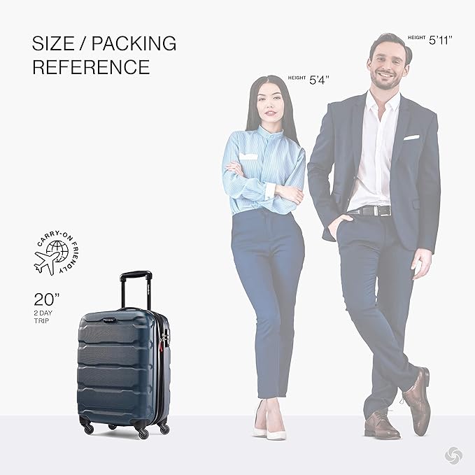 Samsonite Omni PC Hardside Expandable Luggage with Spinner Wheels, Teal, Carry-On 20-Inch