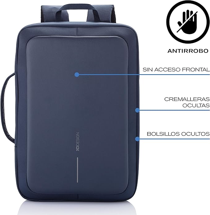 XDDesign Bobby Bizz 10 Liter Anti Theft Laptop Backpack with Padded 15.6" Laptop Sleeve, smart password lock, Water Repellent, USB Charging Port, travel backpack carry on flight for men and women