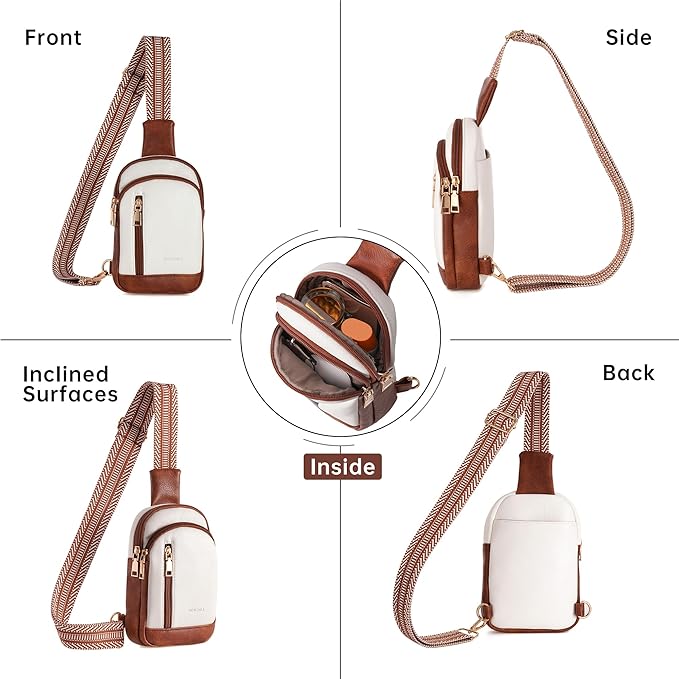MHCNLL Small Sling Bag RFID Crossbody Purse for Women - Anti Theft Fanny Pack Chest Bag for Travel
