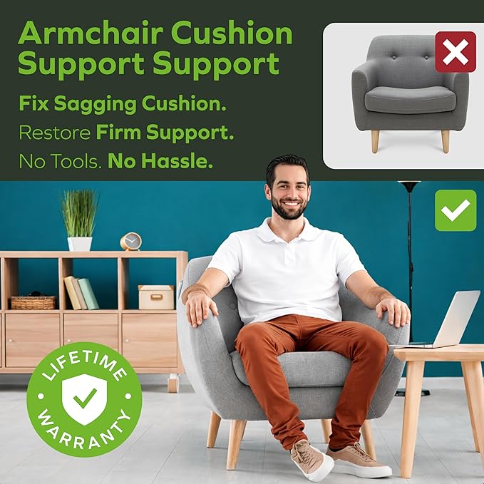 BEN'SHOME® Heavy Duty Chair Cushion Support Board for Sagging Armchairs | Fits 20"-23" Recliners, 19.7" Deep | Protects Your Back from Sinking Seats | 0.5" Solid Wood, 400 LBS, Lifetime Replacement