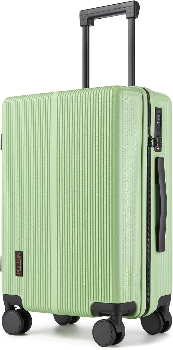 Carry On Luggage with TSA Lock, Carry on Suitcase 22x14x9 Airline Approved, Carry-on luggage with 360° Spinner Wheels, Hardside 20 Inch Lightweight Hard Shell Suitcase (Green, 20-Inch)