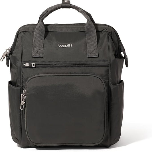 Baggallini Securtex Anti-Theft Windsor Backpack for Travel, Work & College, RFID & Locking Zipper, Up to 16" Laptop
