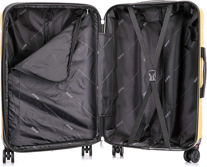 DUKAP ZONIX Luggage with Spinner Wheels | Durable Lightweight Hardside Suitcase, Spacious Travel Bag with Handle and Trolley | 30 Inch Large Checked Luggage | Mustard