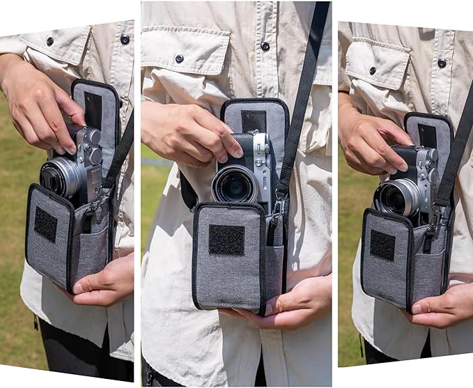 KIWIFOTOS Travel Camera Bag Camera Carrying Case for Fujifilm Fuji X-E5 X100VI X100V X100F GFX100RF Sony RX1R III A6700 A6600 A6000 A6100 CANON G1X Mark III Compact Camera