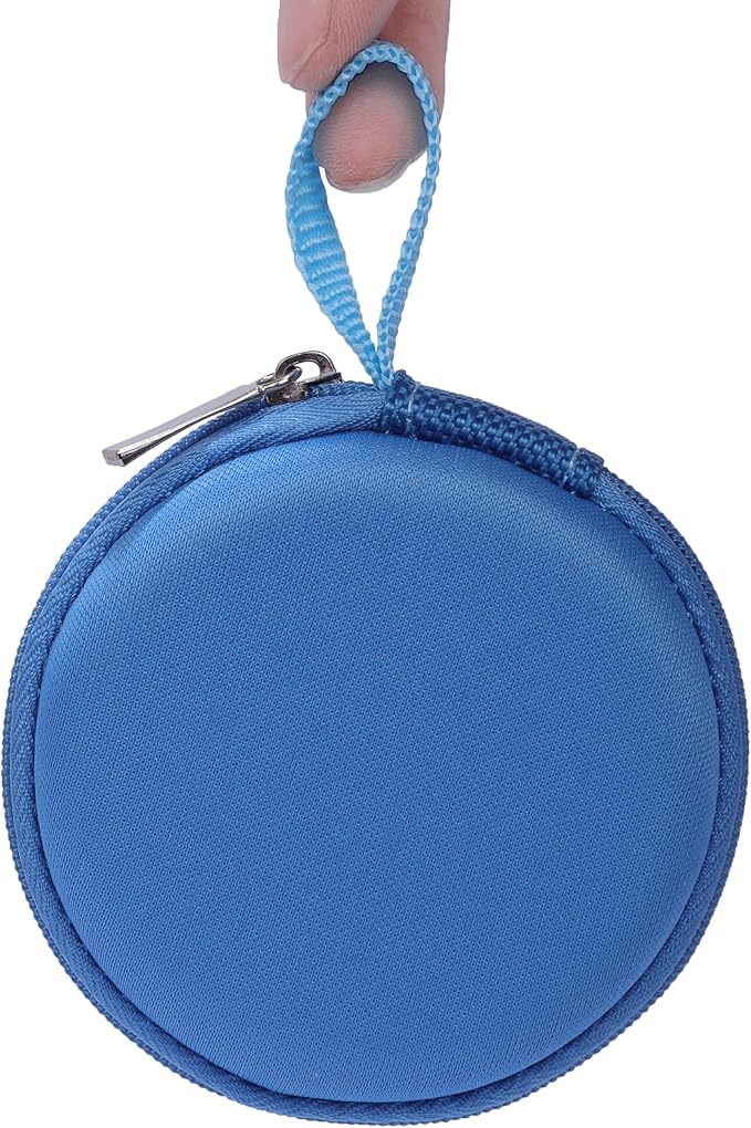 Ginsco Mini-Portable Hard Shell Earbuds Case for Apple EarPods Headphones USB-C Wired Ear Buds/Samsung Galaxy Wired Earbuds, Travel Case for Earphones Earplugs (1, Blue)