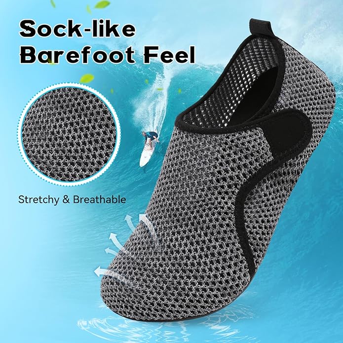 Scurtain Barefoot Water Shoes for Women Men Beach Swim Aqua Socks Summer Quick-Dry Sandals Slippers