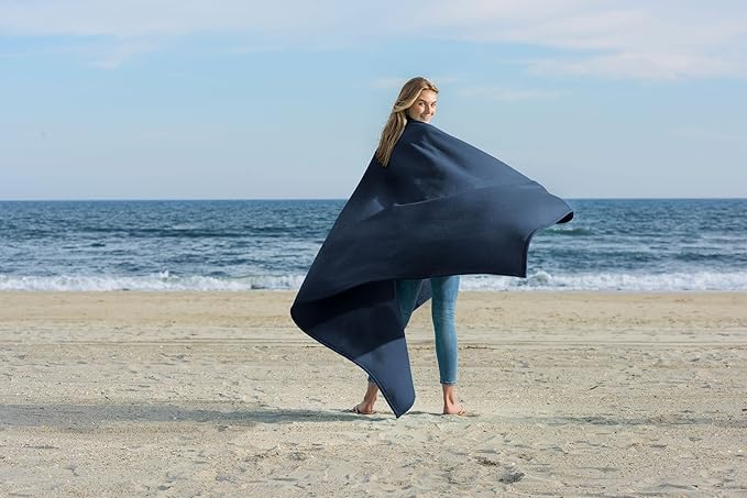 MV Sport Lightweight Sweatshirt Blanket Throw – Warm & Cozy, Breathable Oversized Fleece Knit, Couch, Bed, Travel, Cold Nights, and Outdoors – Soft Light Weight Blanket 54" x 84" Royal Heather