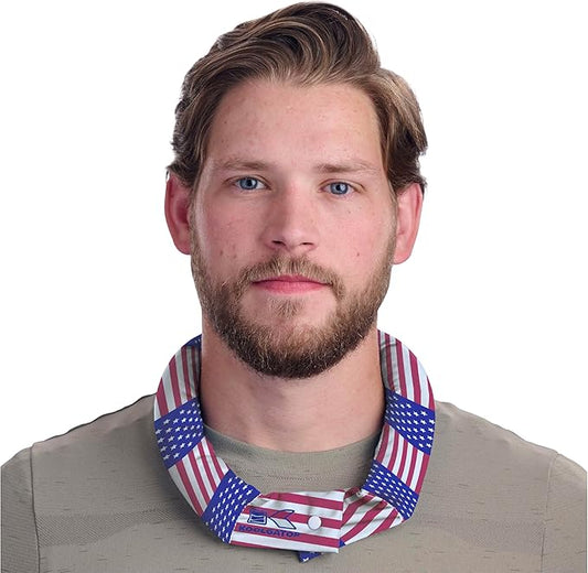 KOOLGATOR Evaporative Cooling Neck Wrap – Reusable Neck Cooler with Long Lasting Relief During Hot Weather Activities, Sports, & Outdoor Work, USA Flag, 1 Pack