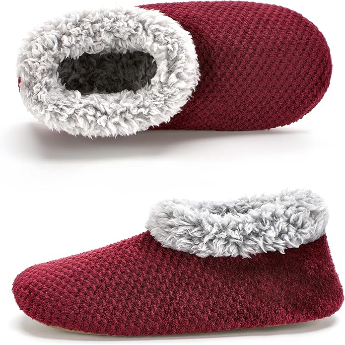 Cozylook Fuzzy Slippers for Women Indoor, Warm Bedroom Slip On Shoes, Winter Fluffy House Socks with Grippers, Cozy Christmas Gifts Unique