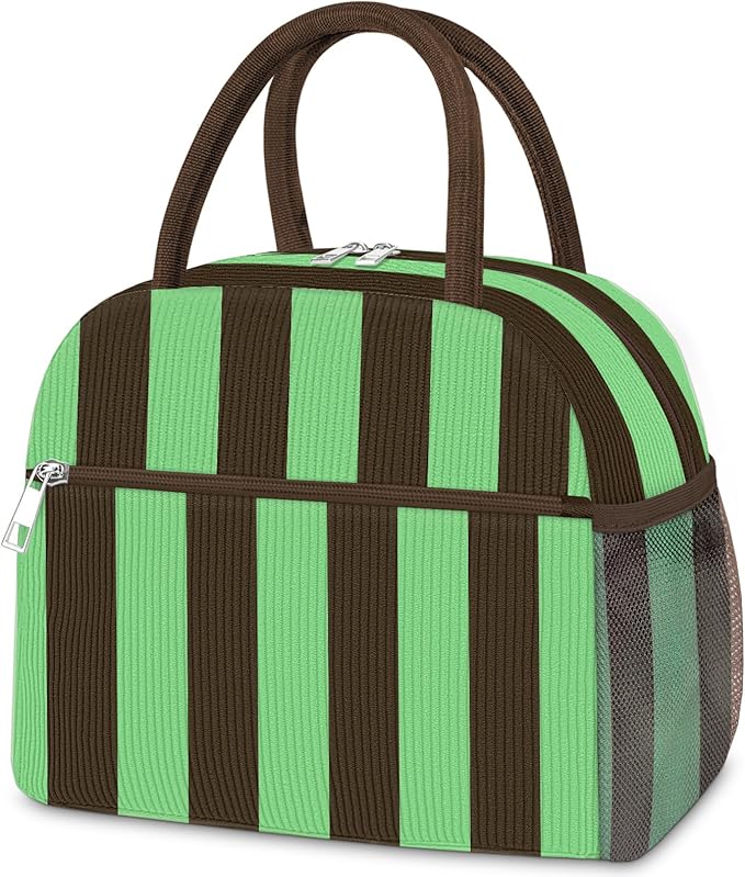 Lunch Bag Lunch Box for Women, Cute Corduroy Insulated Reusable Work Leakproof Simple Adults Large Lunch Boxes Tote Bag Men Cooler Bag