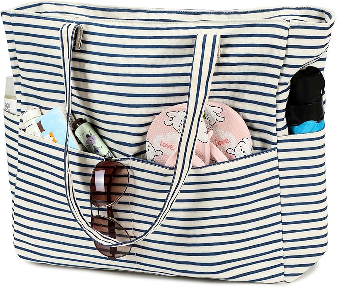 Bluboon Beach Bags for Women, Large Waterproof Tote Bag With Wet Compartment for Pool Weekender Travel Gym