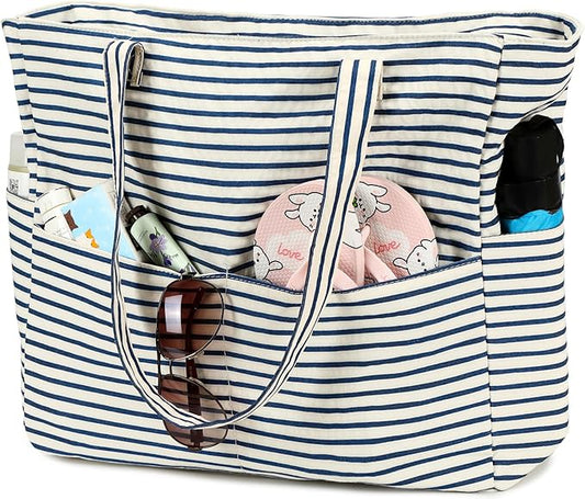 Bluboon Beach Bags for Women, Large Waterproof Tote Bag With Wet Compartment for Pool Weekender Travel Gym