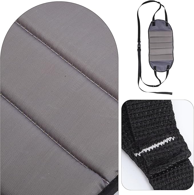 Sewroro Airplane Foot Hammock Footrest for Airplane Travel Under Desk Footrest Office Travel Accessories Breathable Velvet Deep Gray Foot Support for Flight