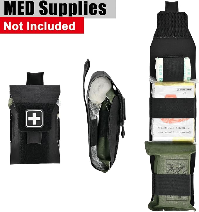 Mini IFAK Micro Trauma Pouch | Compact Empty EDC First Aid Organizer | Portable Stop Bleeding Supplies Pouch for Medic Gear & Survival Kits