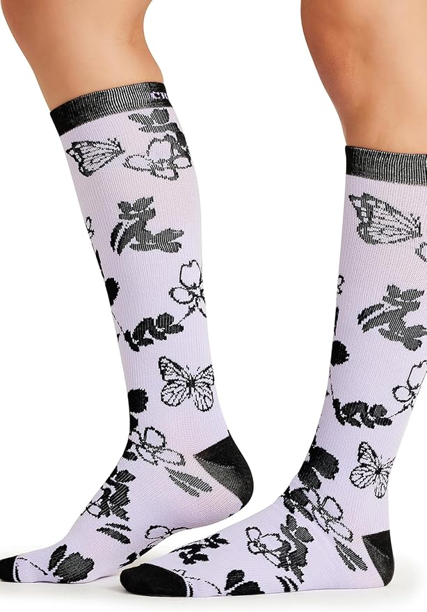 Cherokee Women's 10-15mmHg Compression Socks – Fun Print Knee Highs with Light Support, Soft Feel - PRINTSUPPORT