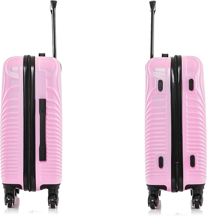 DUKAP INCEPTION Luggage with Spinner Wheels | Durable Lightweight Hardshell Suitcase, Travel Bag with Handle and Trolley, 20-Inch Carry On Small Luggage | Pink