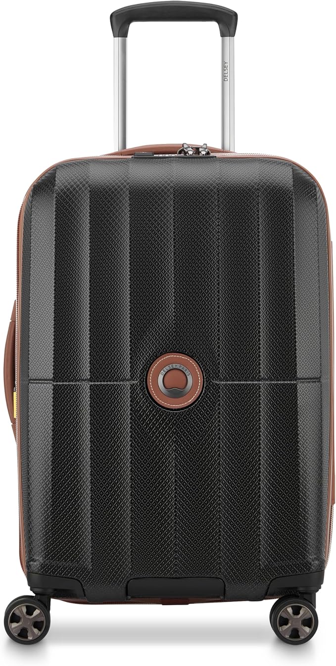 DELSEY PARIS Carrousel Hardside Expandable Luggage with Spinner Wheels, Black, Carry-on 21 Inch