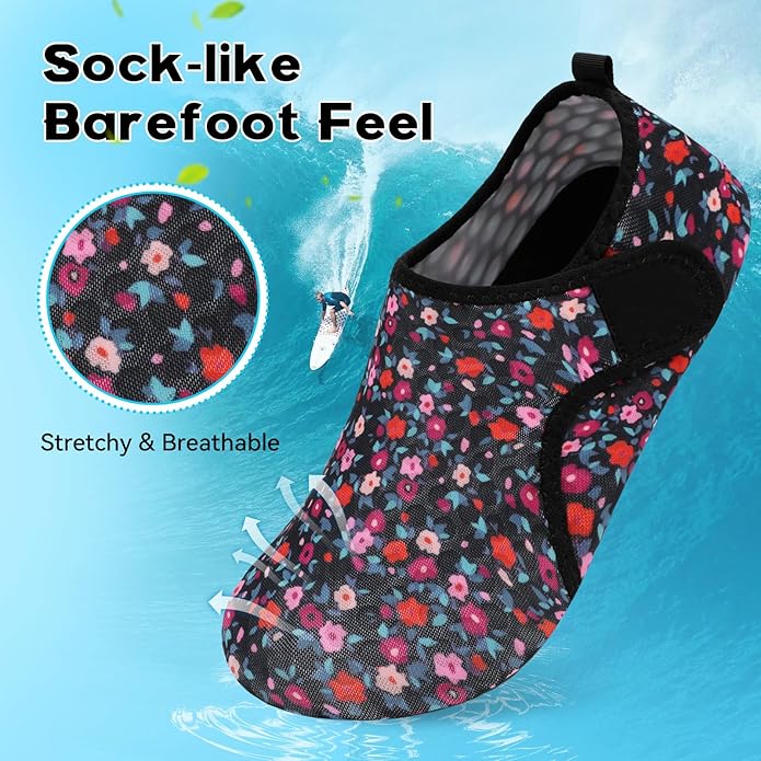 Scurtain Barefoot Water Shoes for Women Men Beach Swim Aqua Socks Summer Quick-Dry Sandals Slippers