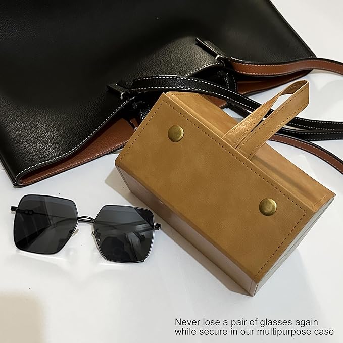 Longjet Sunglasses Organizer Travel Glasses Case 5 Slots Multiple Pairs Eyeglasses Storage Box Hanging Eyewear Holder
