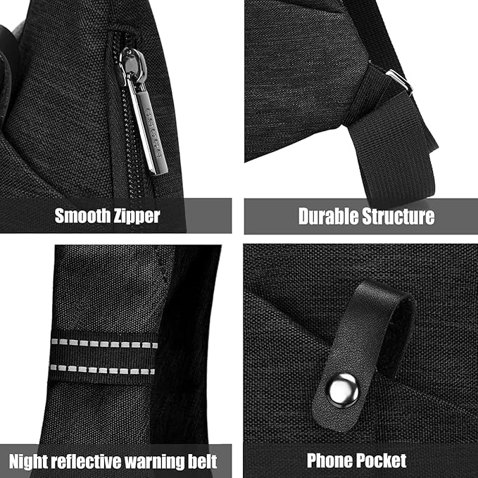 Lightweight Sling Bag, Anti Theft Crossbody Bags for Women Men Casual Shoulder Crossbody Sport Travel Hiking Bag