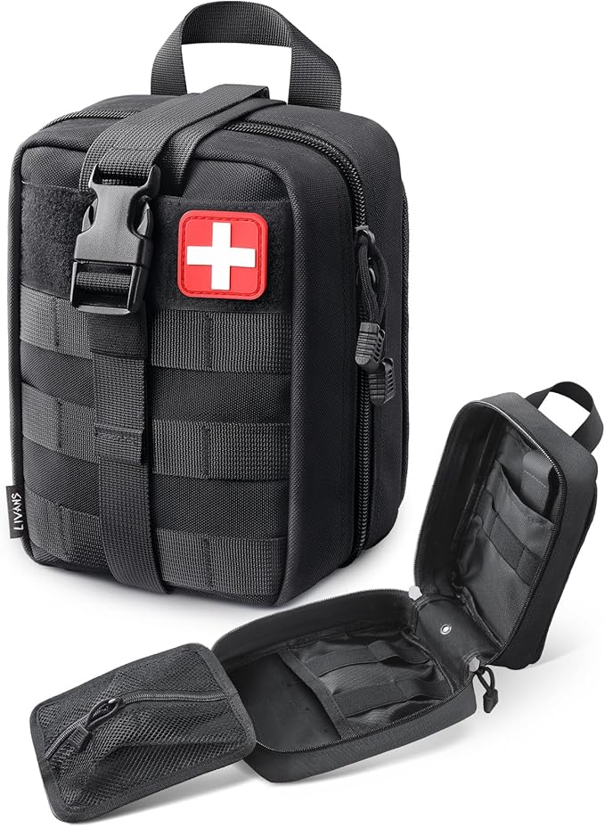 LIVANS 1000D First Aid Bag Empty Medical Ifak Pouch Molle EMT Pouches Rip-Away Tactical Military Trauma Emergency Medic Bag