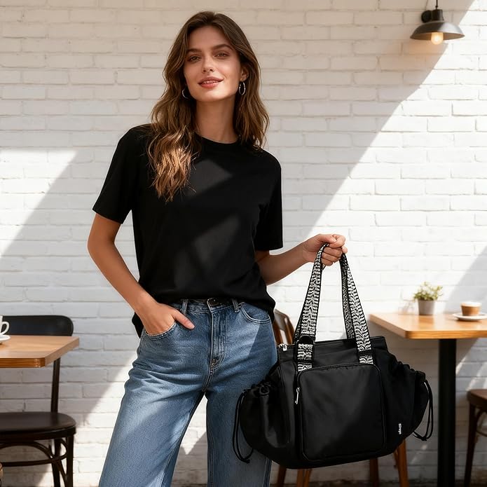 Everyday Bag Tote for Women, Spacious Diaper Bag with 16 Pockets, Durable Travel Bag, Sleek Work Shoulder Bag | 16 Pockets Org, Lay-Flat Design, 3-in-1 Versatility, Work & Travel Tote, Water-Resistant, Lightweight