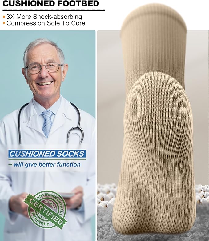 BULLIANT Compression Socks 3Pairs-15-20mmHg Circulation Support Men Women Hiking Sports Recovery-Upgraded Wicking Tech