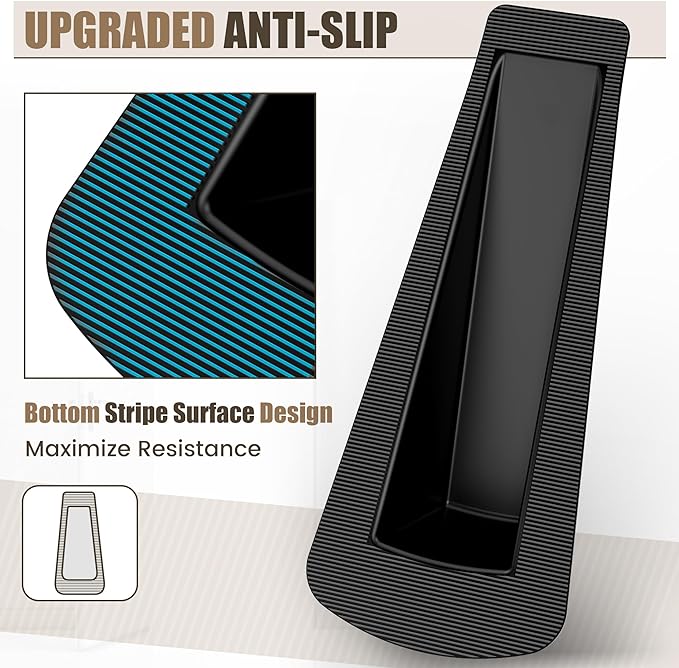 Crosize 24 Pack Door Stoppers for Bottom of Door, Premium Rubber Door Stops, Sturdy Wedge for Carpet, Tile, Concrete, Wood, Door Holder for Heavy Duty Door, Black