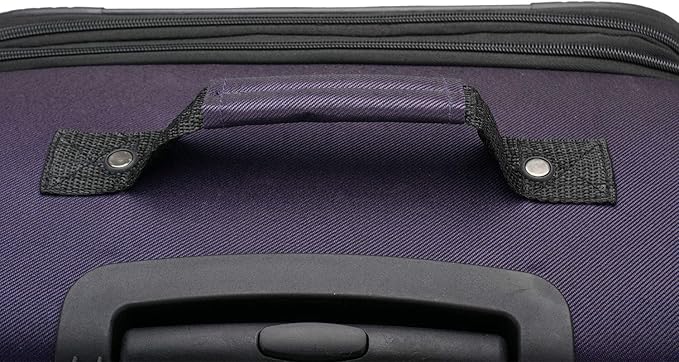 U.S. Traveler Aviron Bay Expandable Softside Luggage with Spinner Wheels, Purple, Large 31-Inch