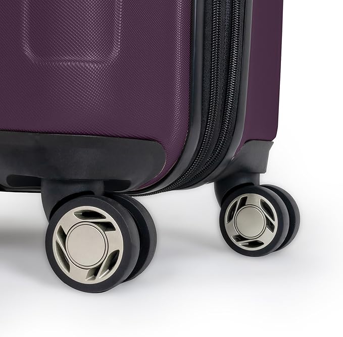 Kenneth Cole REACTION Renegade Luggage Expandable 8-Wheel Spinner Lightweight Hardside Suitcase, Midnight Plum, 3-Piece Set (20"/24"/28")