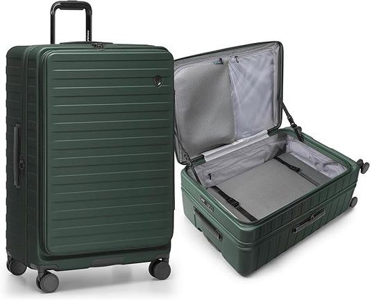 Traveler's Choice Novia Top Opening Expandable Polycarbonate Luggage with Spinner Wheels, Green, 30-Inch Large