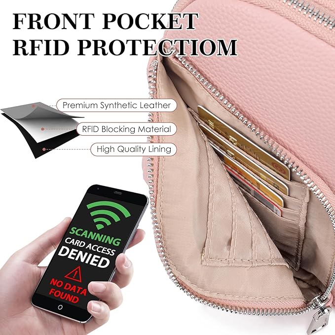 Haytijoe RFID Anti-Theft Sling Bag for Women, Small Crossbody Travel Purse with Locking Zippers, Lightweight Everyday Bag
