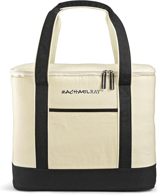 Rachael Ray Insulated Thermal Canvas Tote, Ivory