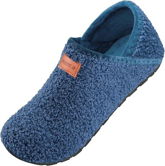 Women's Men's Fuzzy Fur Slippers Casual House Shoes Non Slip Barefoot Slipper Socks Warm Closed Back Indoor Outdoor Shoes