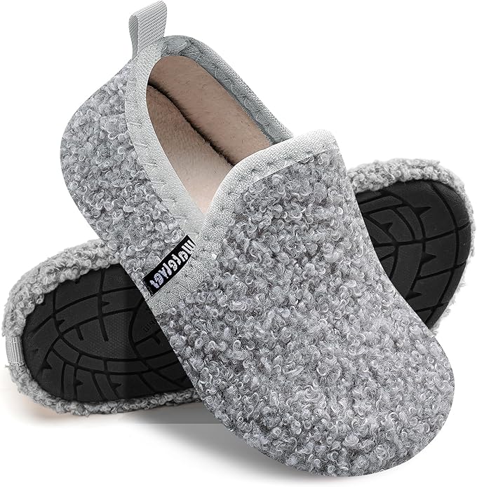 WateLves Kids Toddler Slippers Girls Boys Slip on House Shoes Lightweight Anti Slip Sock Slippers Winter Indoor Outdoor Walking Shoes