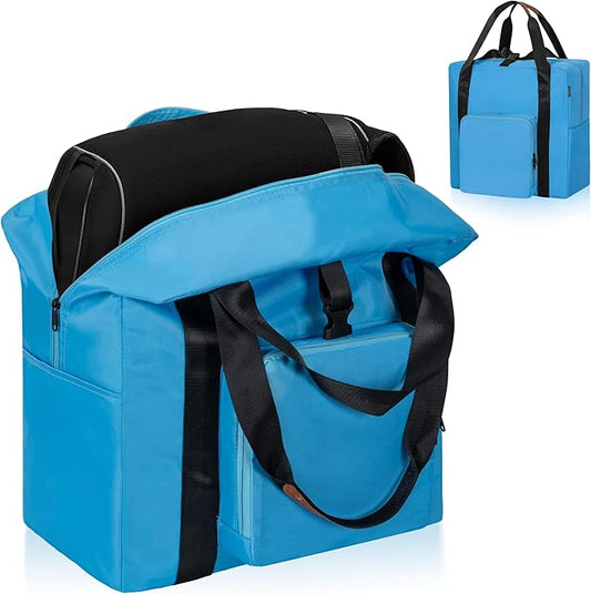 TORIBIO Durable Backless Booster Car Seat Travel Bag, Compatible with Cosco Topside Backless Booster Car Seat and Gb Pockit Stroller, Airplane Gate Check Tote Bag, Blue