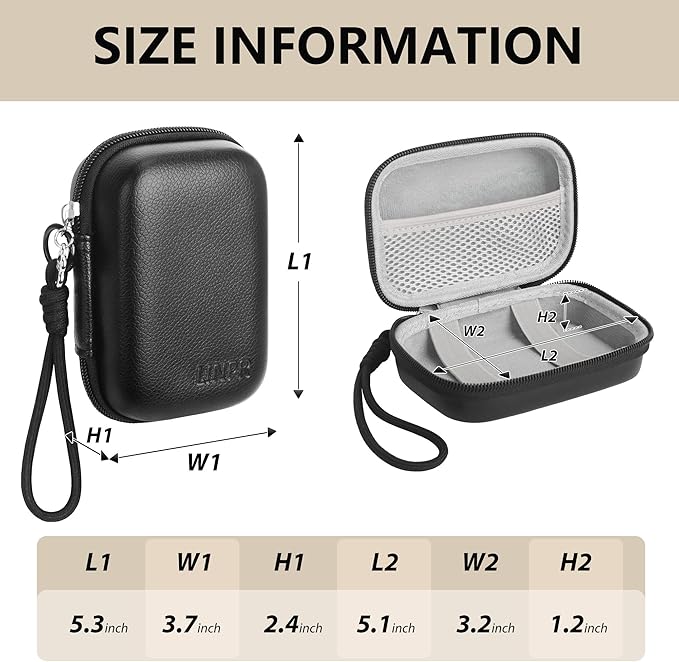 Digital Camera Case Compatible with Canon Powershot G7X Mark II & III/ SX740/ Sony ZV-1/ RX100 VII, Compact Travel Point & Shoot 4K Vlog Cameras Storage Holder with Lanyard (Black)