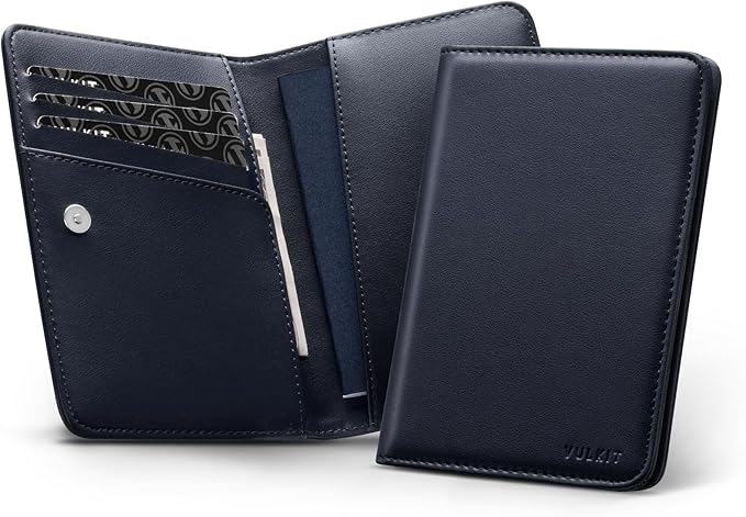 VULKIT Passport Holder For Travel With Magnetic Closure RFID Blocking Travel Wallet Passport Book Cover Boarding Pass Holder Travel Essentials