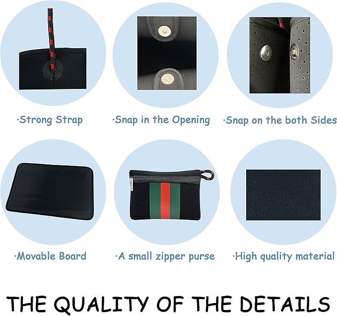 QOGiR Neoprene Multipurpose Beach Bag Tote with Inner Zipper Pocket … … … …