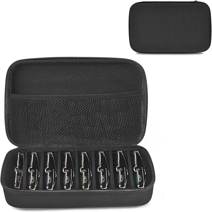 Mkono Travel Sunglasses Organizer Glasses Case Multiple Pairs with Adjustable Slots Portable Eyeglasses Case Storage Box for Men Women, Large, Black