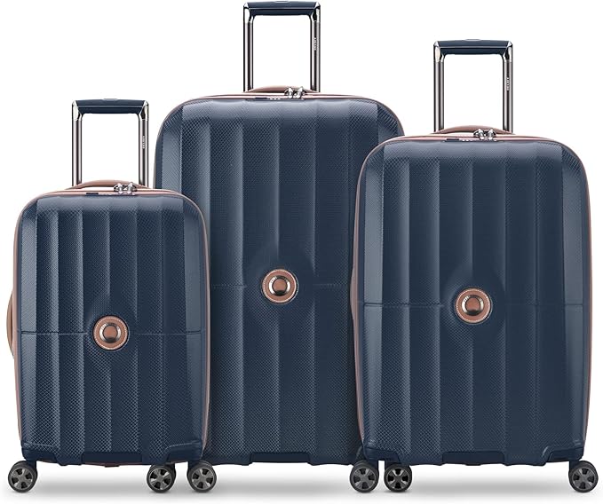 DELSEY PARIS Carrousel Hardside Expandable Luggage with Spinner Wheels, Navy, 3 Piece Set (21/24/28)